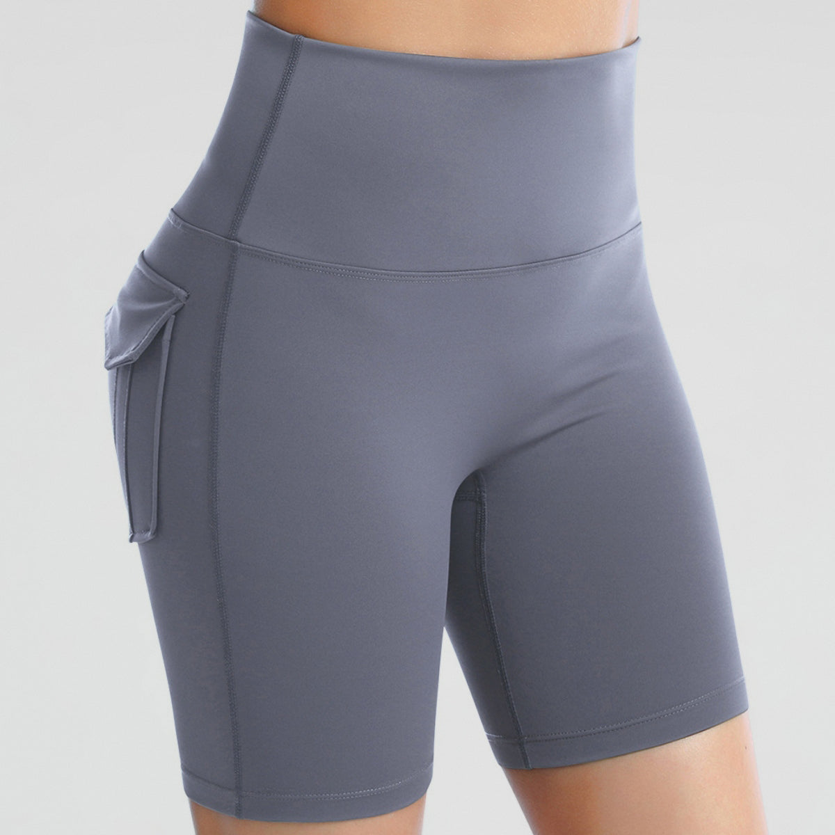 Wide Waistband Sports Shorts With Pockets