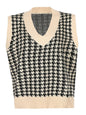 Houndstooth V-Neck Sweater Vest