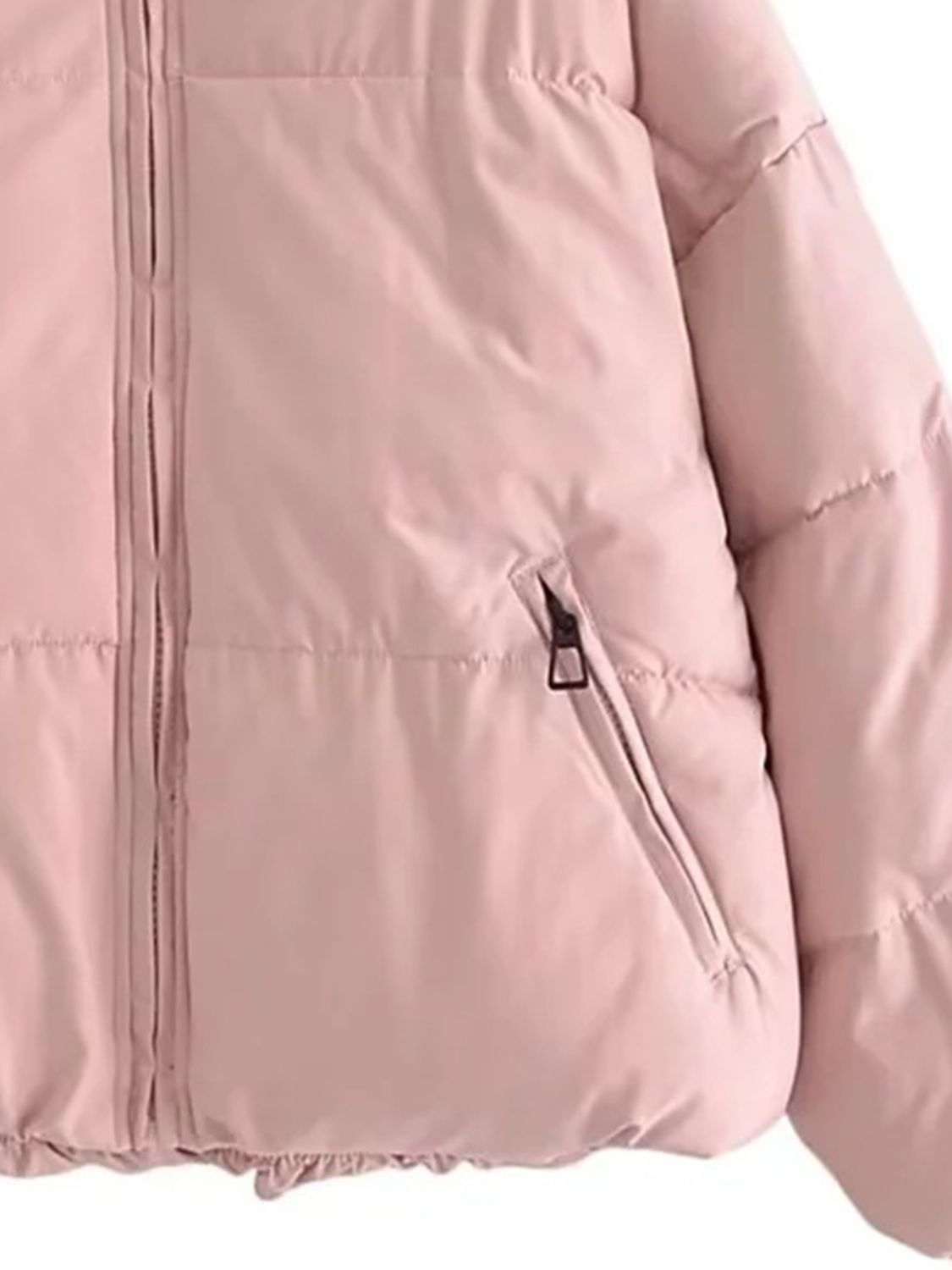 Zip Up Drawstring Winter Coat with Pockets