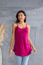 Full Size Spaghetti Strap V-Neck Flowy Tunic Cami