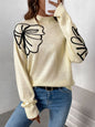 Perfee Mock Neck Dropped Shoulder Long Sleeve Sweater