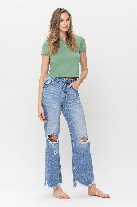 90's Vintage Super High Rise Flare Jeans