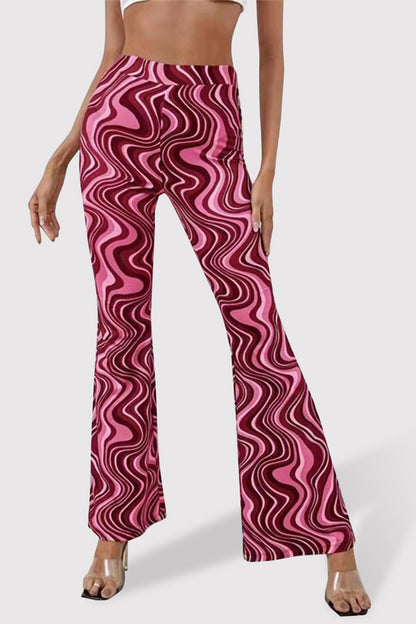 Printed High Waist Flare Pants