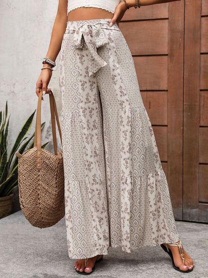 Printed Wide Leg Pants