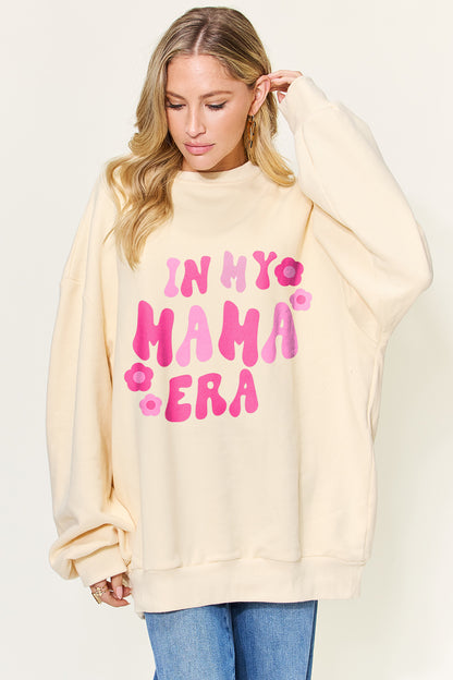 Simply Love Full Size Letter Graphic Long Sleeve Sweatshirt