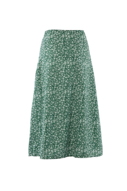 Floral midi skirt with slit