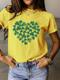 Full Size Lucky Clover Round Neck Short Sleeve T-Shirt