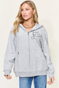 Simply Love Full Size Letter Graphic Long Sleeve Hoodie