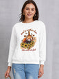 Graphic Round Neck Long Sleeve Sweatshirt