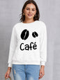 CAFE Round Neck Dropped Shoulder Sweatshirt