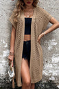 Openwork Open Front Short Sleeve Cardigan