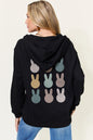 Simply Love Full Size Easter Bunny Graphic Zip-Up Hoodie with Pockets