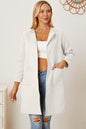 Open Front Pocketed Long Sleeve Coat