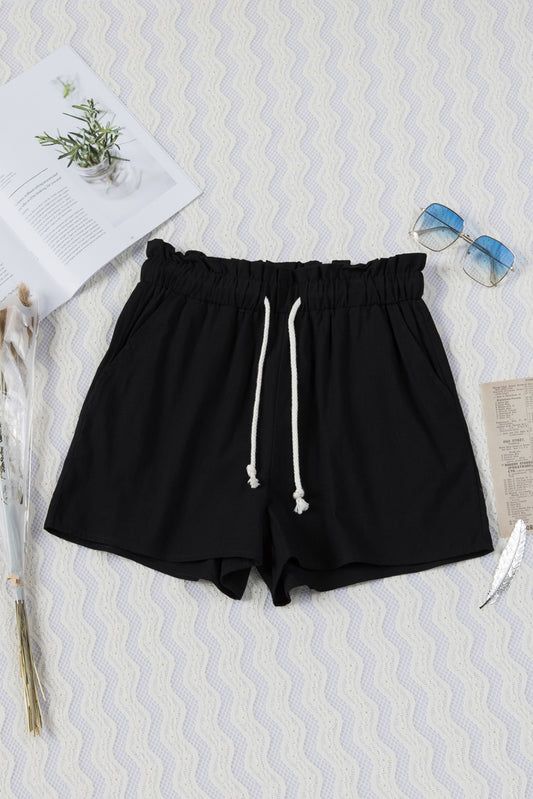 Paperbag Drawstring Waist Shorts