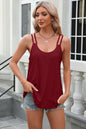 Eyelet Scoop Neck Spaghetti Strap Cami