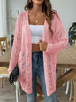 Openwork Open Front Long Sleeve Cardigan