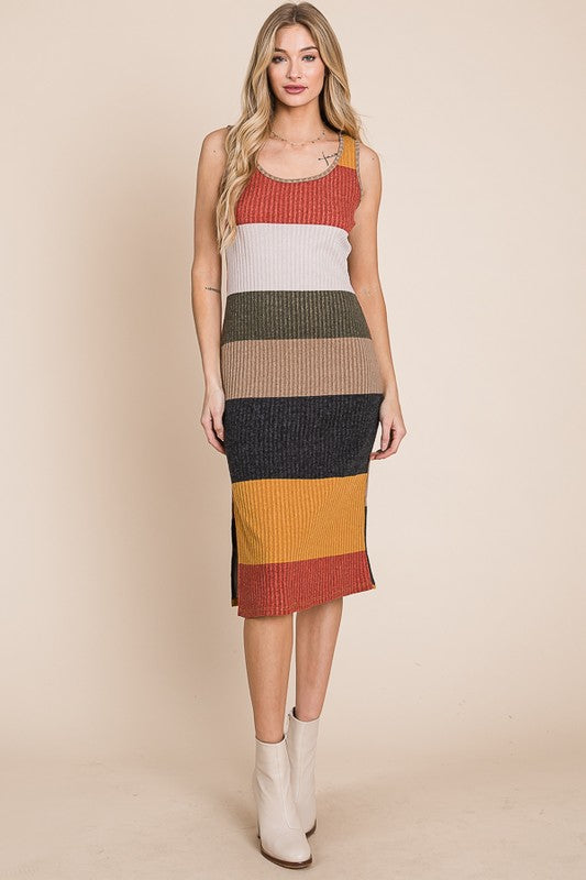 COLOR BLOCK CASUSAL DRESS