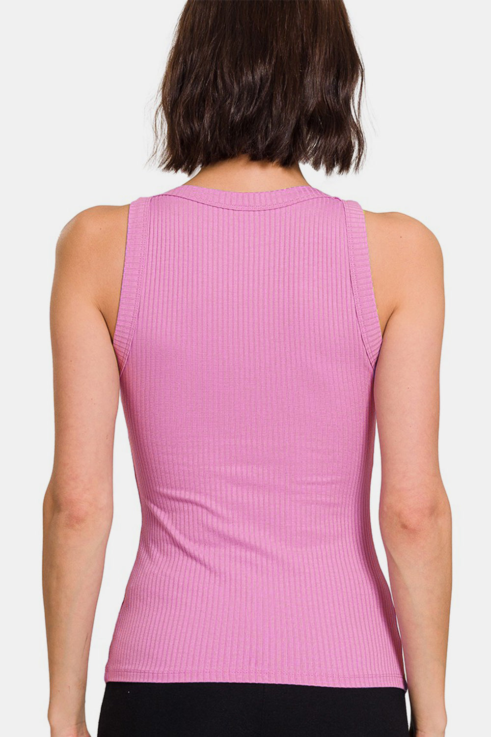 Zenana Ribbed Crew Neck Tank