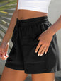 Drawstring High Waist Shorts with Pockets