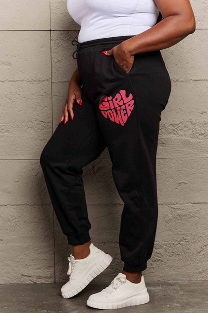 Simply Love Full Size GIRL POWER Graphic Sweatpants