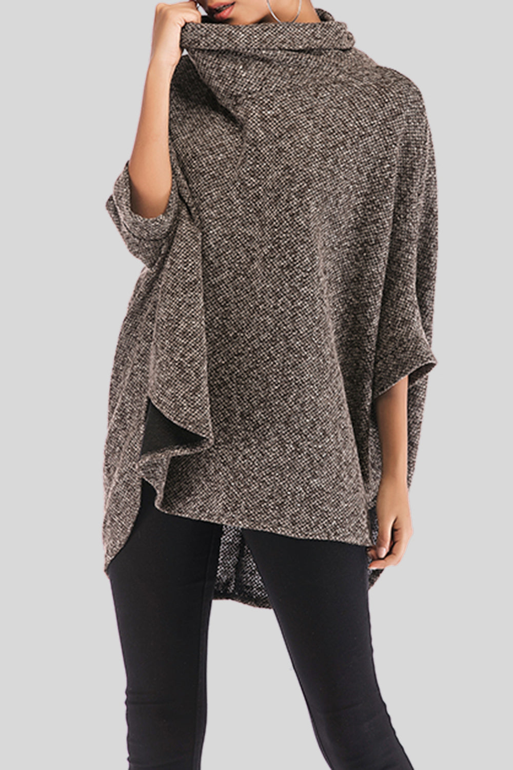 Turtleneck Batwing Sleeve Sweater