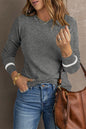 Round Neck Long Sleeve Knit Top