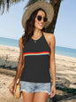 Tied Contrast Halter Neck Tank