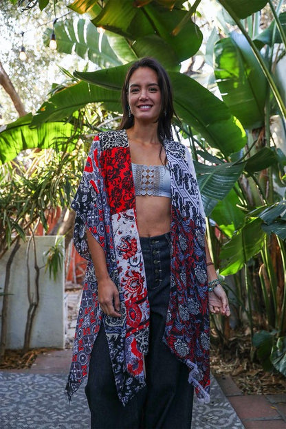 Boho Floral Patchwork Kimono