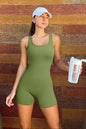 Square Neck Wide Strap Active Romper