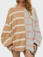 Striped Round Neck Long Sleeve Sweater