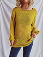 Boat Neck Dropped Shoulder Sweater