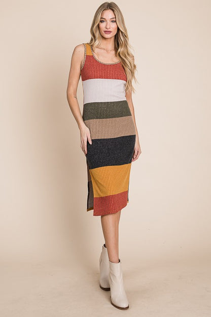 COLOR BLOCK CASUSAL DRESS