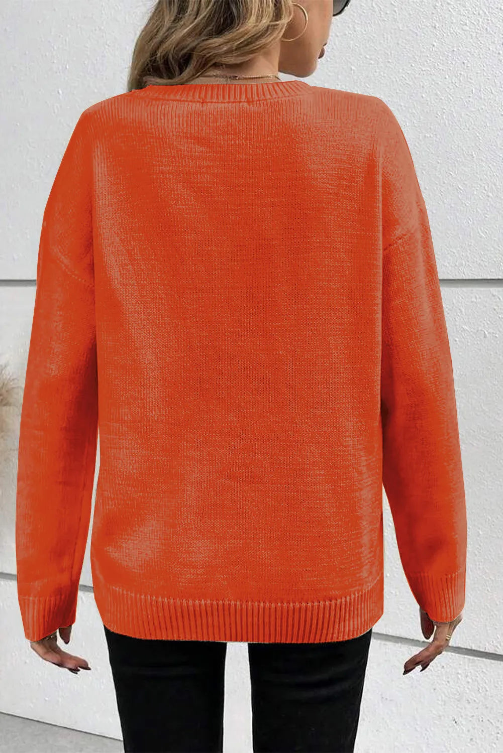 BOO Round Neck Long Sleeve Sweater