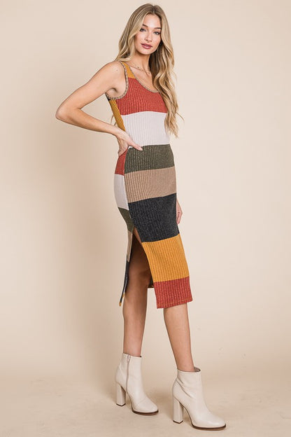 COLOR BLOCK CASUSAL DRESS