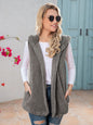 Full Size Sleeveless Hooded Vest with Pockets