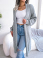 Open Front Dropped Shoulder Longline Cardigan