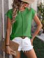 Rolled Cap Sleeve Round Neck Sweater Vest