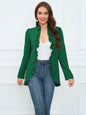 Ruffle Trim Long Sleeve Blazer