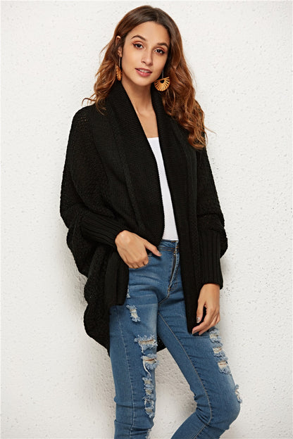 Open Front Batwing Sleeve Cardigan