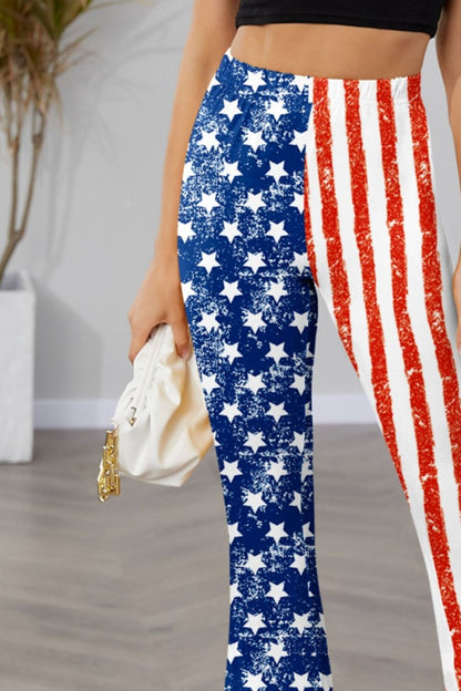 Star & Stripes High Waist Bootcut Pants