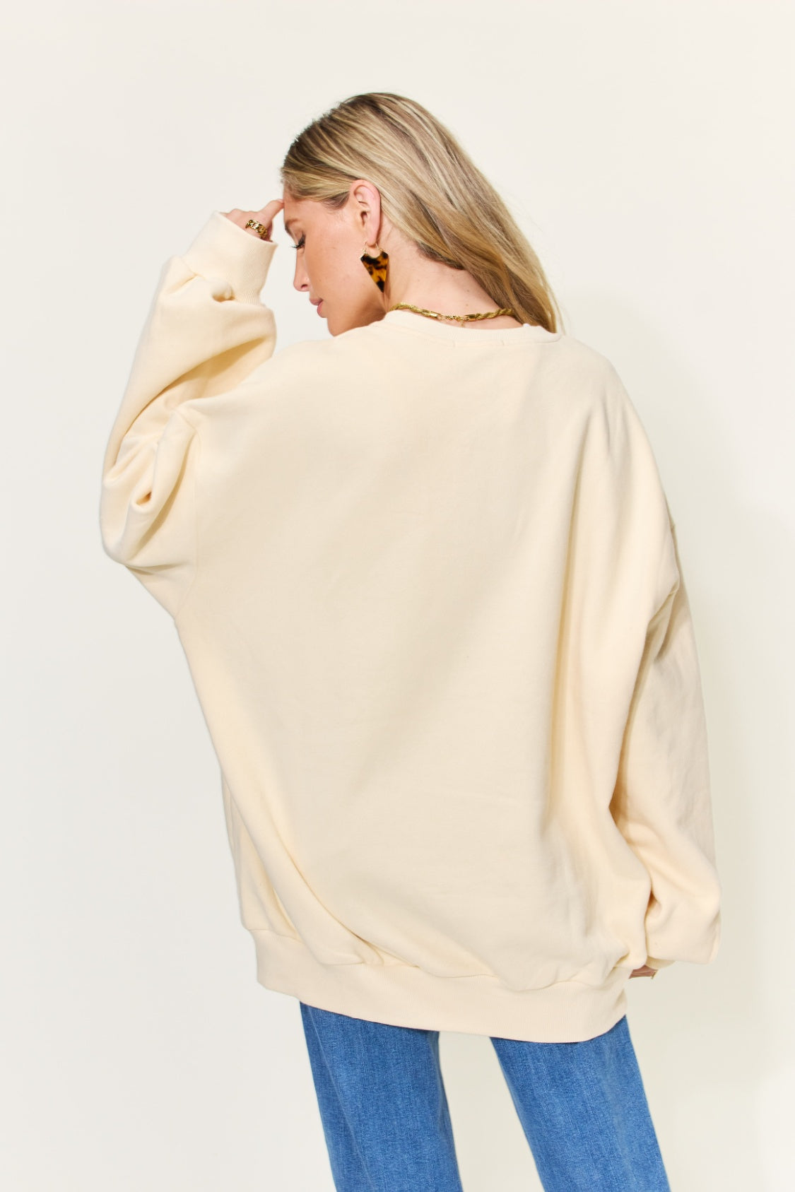 Simply Love Full Size YOU ARE ENOUGH Drop Shoulder Oversized Sweatshirt