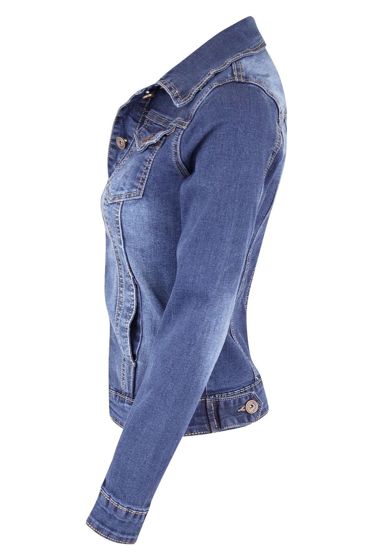 Autumn Winter Short Slim-Fitting Biker Stretch Denim Jacket Jacket Denim Jacket