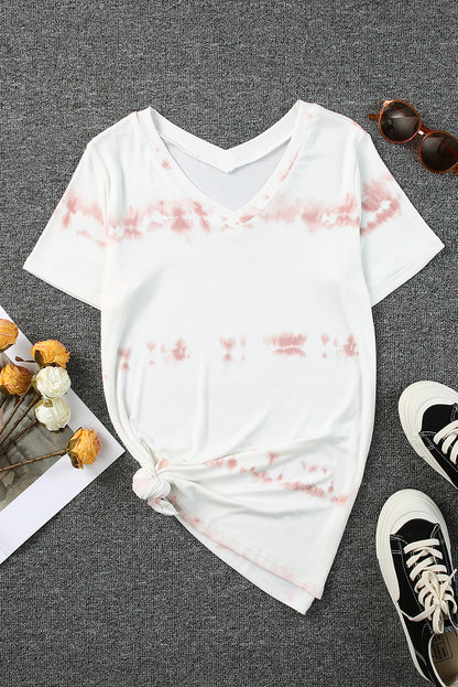 Tie-Dye V-Neck Short Sleeve T-Shirt