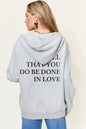 Simply Love Full Size Letter Graphic Zip-Up Hoodie with Pockets
