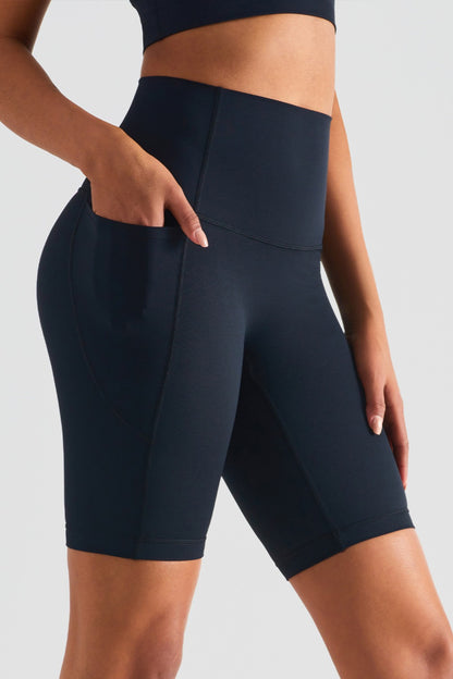 Pocketed High Waist Active Shorts