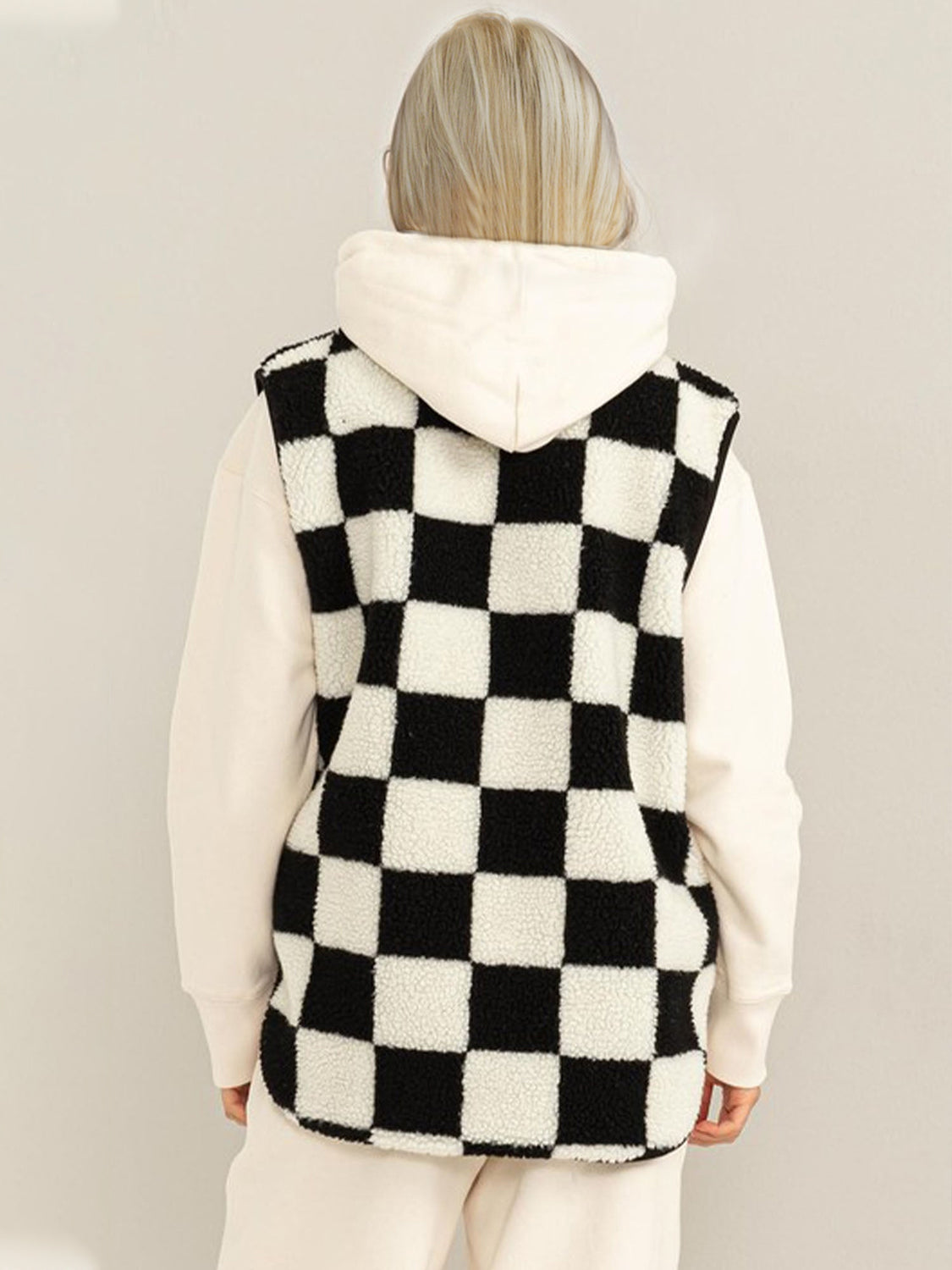 Double Take Full Size Zip Up Checkered Vest Cost