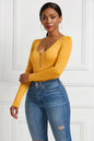 Half Zip Scoop Neck Long Sleeve Bodysuit