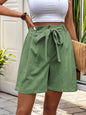 Tied High Waist Shorts with Pockets