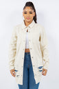 American Bazi Distressed Button Up Long Sleeve Denim Jacket