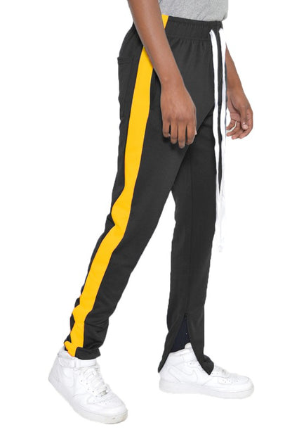 SINGLE STRIPE ANKLE ZIPPER TRACK PANTS